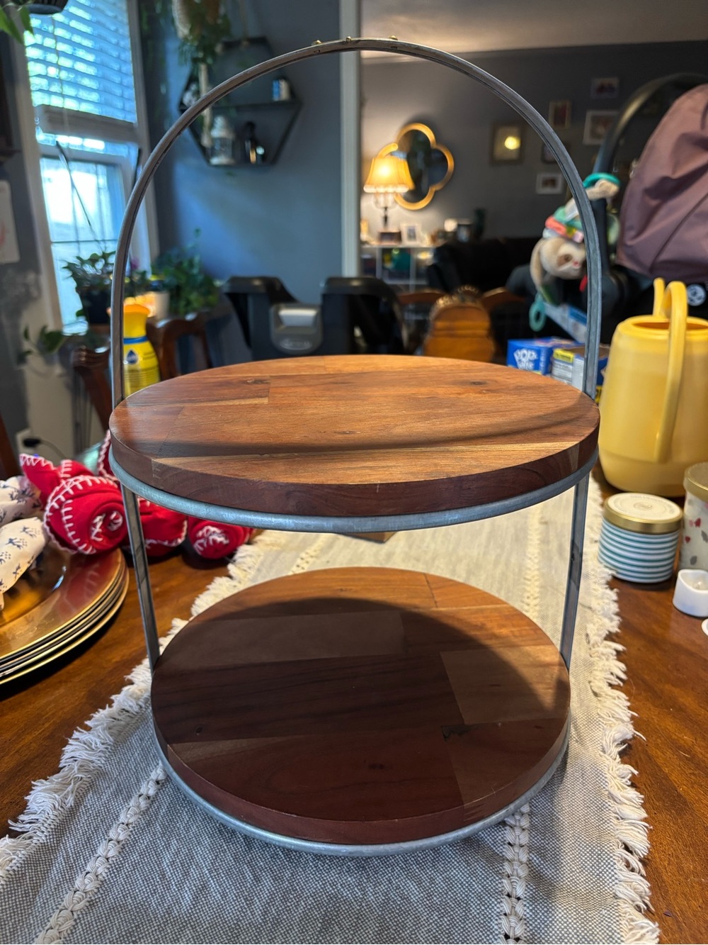 Hearth & Hand Two-Tier Wooden Serving Stand - Brown